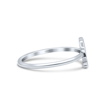 Initial Q Alphabet Letter Name Monogram Stackable Trendy Band